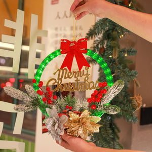 Christmas 30CM Luminous Garland Door Hanging